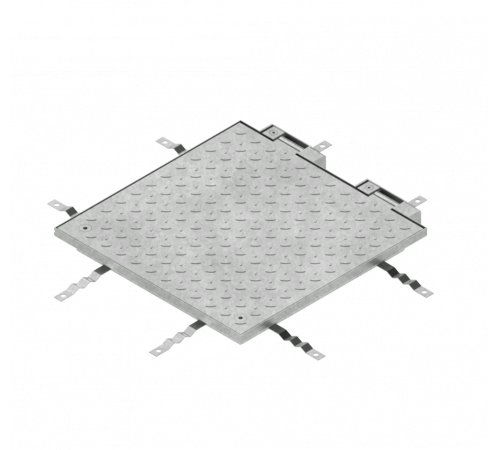 Люк технологічний відкидний сталевий оцинкований Pro 400x400 Plate B125