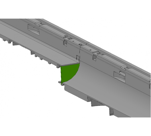 Заглушка-перехідник для каскаду лотків пластикових Base DN100 H60-H120 пластикова